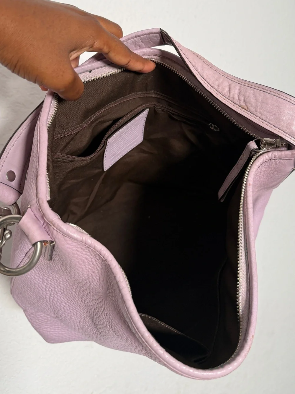Vintage Coach Sarah Hobo Bag F13094 Leather Shoulder Purse Y2k Lavender